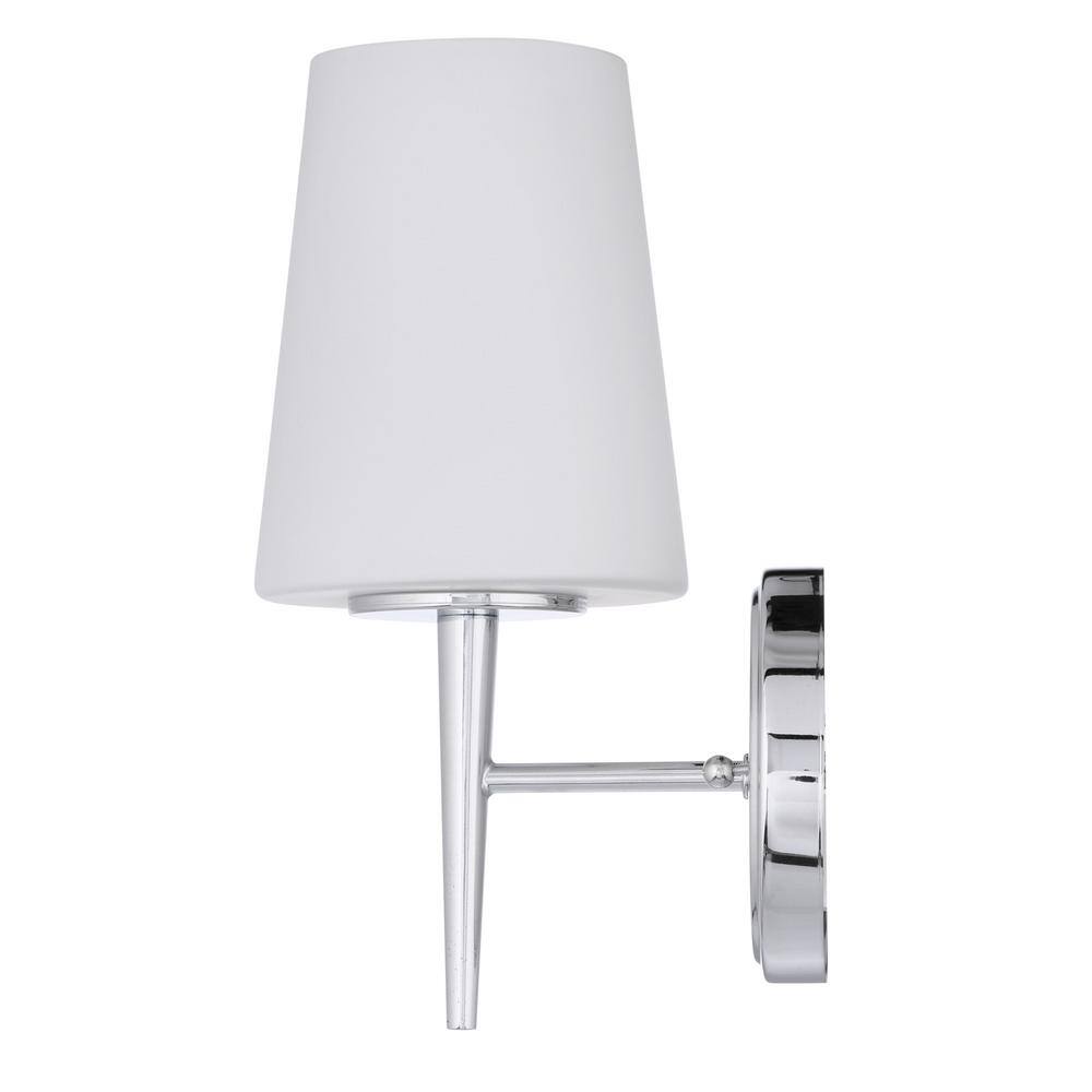 Driscoll Chrome 1-Light Outdoor Sconce with Opal Etched Glass