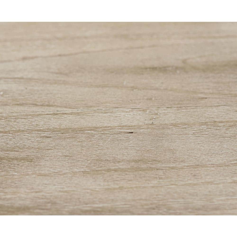 Rustic French Country Natural Wood End Table with Distressed White Base