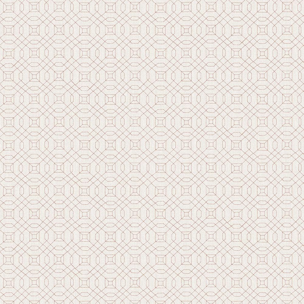Metallic FX White and Light Rose Gold Geometric Non-Woven Paper Wallpaper S