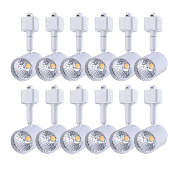 12 Pack LED Track Lighting Heads, 6.5W 3000K Warm White, Dimmable, White Painted, for Single Circuit H Track