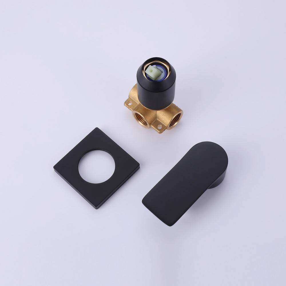Matte Black Wall-Mounted Waterfall Bathroom Faucet