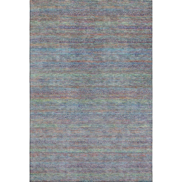 Mayfield Premium Machine Washable Abstract AMF2148 Blue 10 ft. x 14 ft. Area Rug