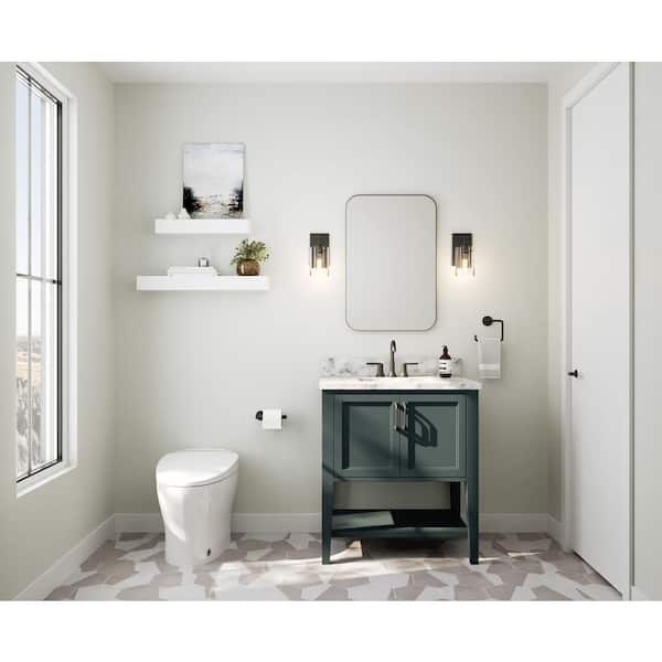 Hampton Bay Regan 4.5 in. 1-Light Matte Black Bathroom Vanity