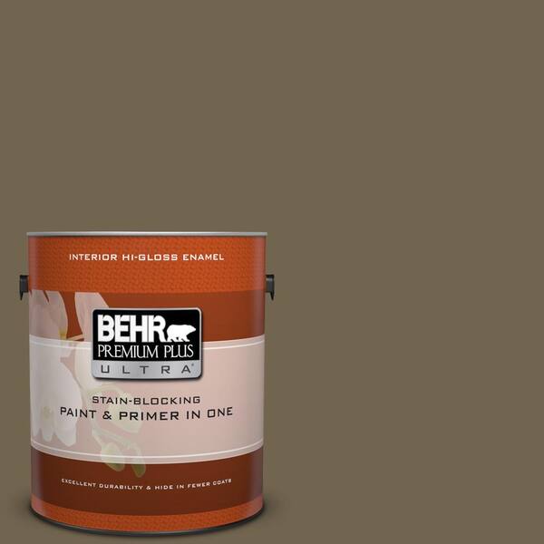 BEHR Premium Plus Ultra 1 gal. #N330-7 Adventurer Hi-Gloss Enamel Interior Paint and Primer in One