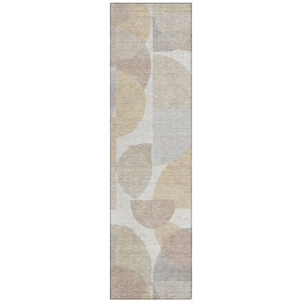 Chantille Machine Washable Indoor/Outdoor Abstract ACN3059 Ivory 2 ft. x 7 ft. Runner Rug