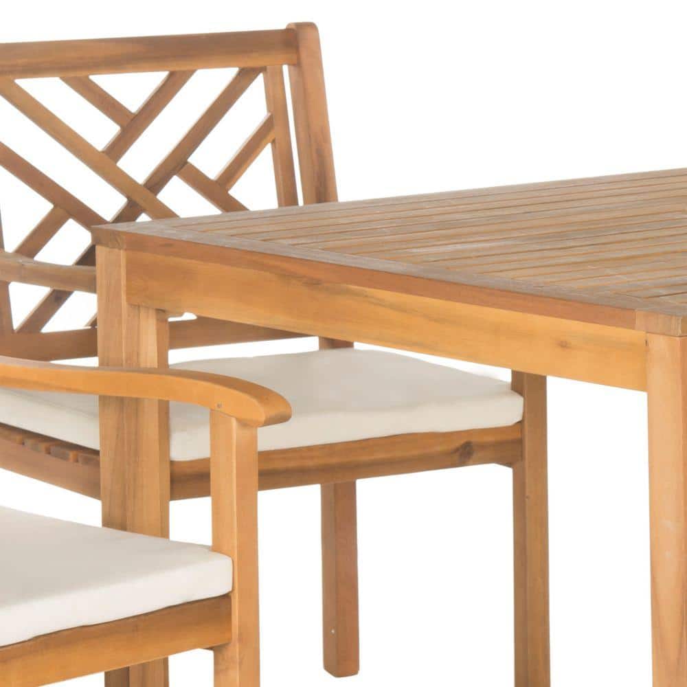 Bradbury 5-Piece Brown Acacia Wood Outdoor Dining Set with Cushions