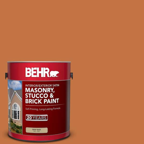 BEHR 1 gal. #PPU3-02 Marmalade Glaze Satin Interior/Exterior Masonry, Stucco and Brick Paint