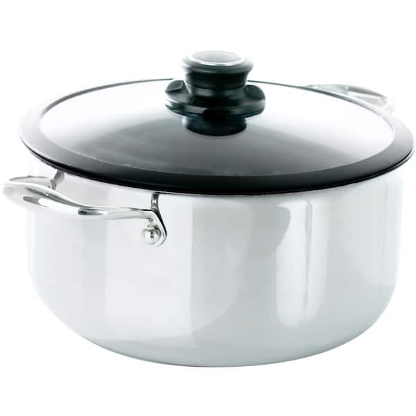Black Cube 7.5 qt. Hybrid Quick Release Stock Pot with Glass Lid