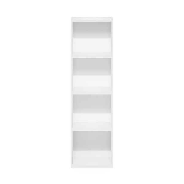 Furinno Pasir 41.7 in. Tall White Wood 4-Shelf Standard Bookcase