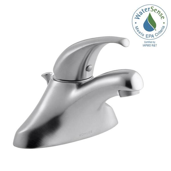 KOHLER Coralais 4 in. Centerset Single Handle Water-Saving Bathroom Faucet in Brushed Chrome