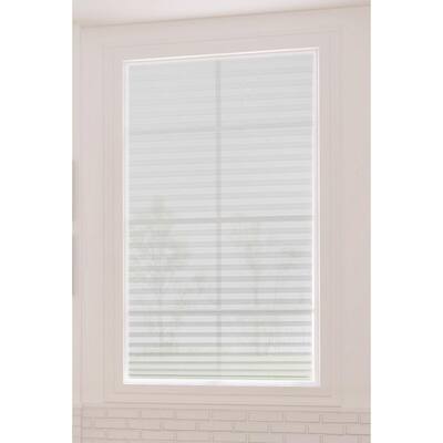 Cut-to-Size White Cordless Light-Filtering Privacy Temporary Shades 36 in. W x 72