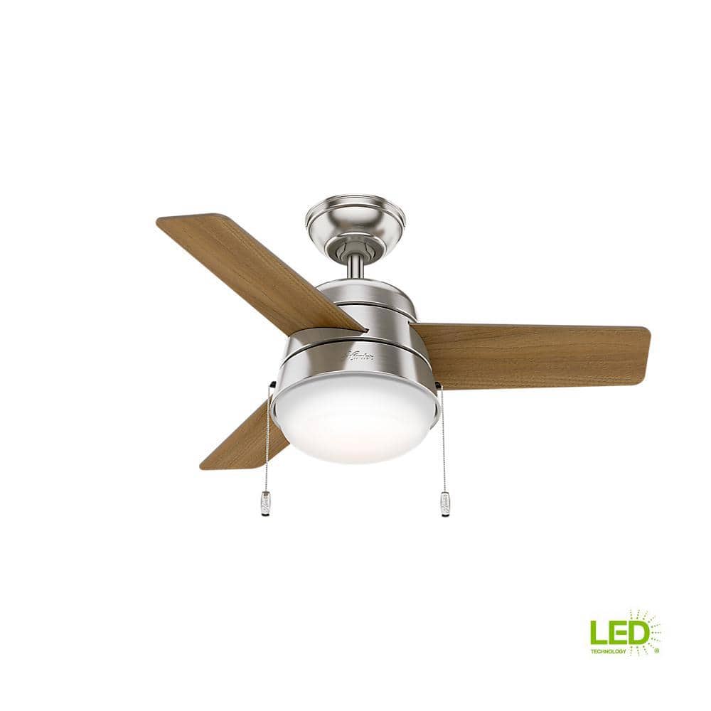 36'' Brushed Nickel Ceiling Fan with LED Light Kit