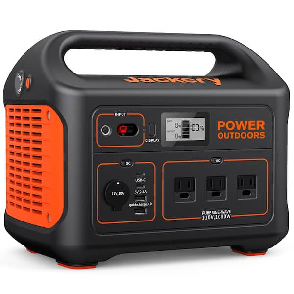 1000-Watt Output/2000W Peak Portable Solar Power Station Explorer 880 Push Start Battery Generator for Outdoors/Camping