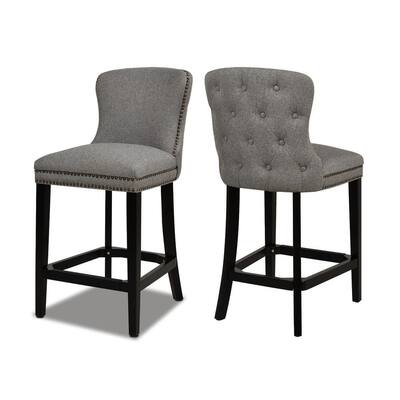 gray fabric counter height stools