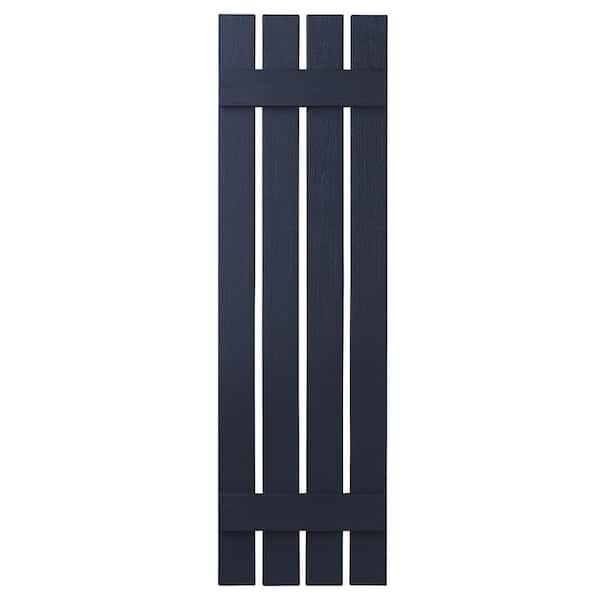 Ply Gem 16 in. x 47 in. Polypropylene Plastic 4-Board Open Board and Batten Shutters Pair in Dark Navy