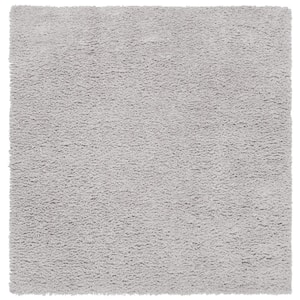 Flokati Light Gray 7 ft. x 7 ft. Solid Square Area Rug