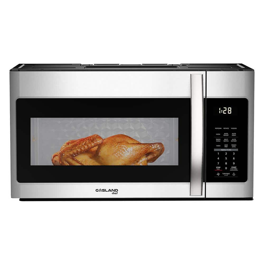 GASLAND Chef 30 in. 1.9 cu. ft. Over-the-Range Microwave Oven in Stainless Steel with 13.5 in. Glass Turntable, 1000-Watts, Silver