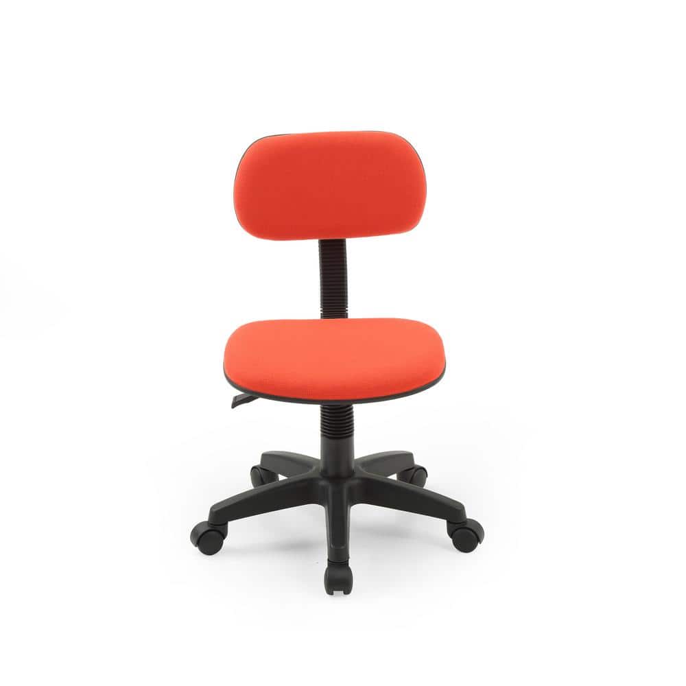 Compact Red Nylon Swivel Task Chair with Adjustable Height