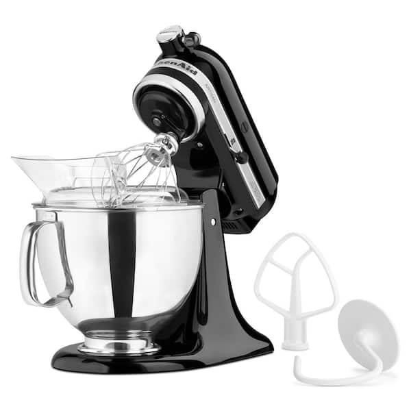 KitchenAid Artisan 5 Qt. Onyx Black Stand with Flat Beater, 6-Wire Whip and Dough Attachments KSM150PSOB - The Home
