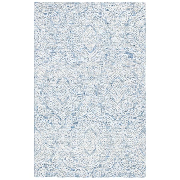 SAFAVIEH Metro Blue/Ivory 4 ft. x 6 ft. Floral Medallion Area Rug