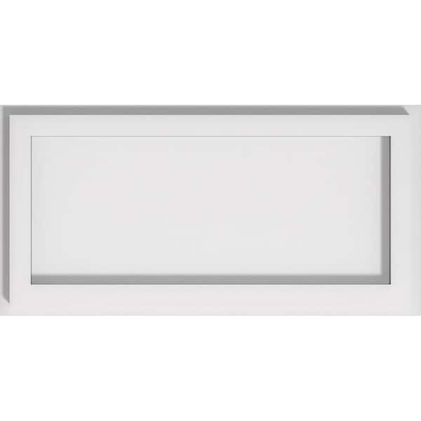 Ekena Millwork 1 in. P X 14 in. W X 7 in. H Rectangle Architectural Grade PVC Contemporary Ceiling Medallion