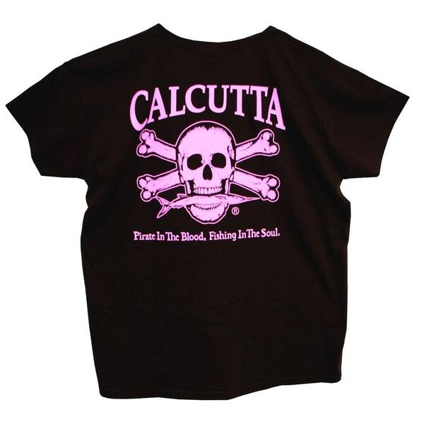 Calcutta Ladies Small Cotton Original Logo Short Sleeve Front Pocket T-Shirt in Brown/Pink