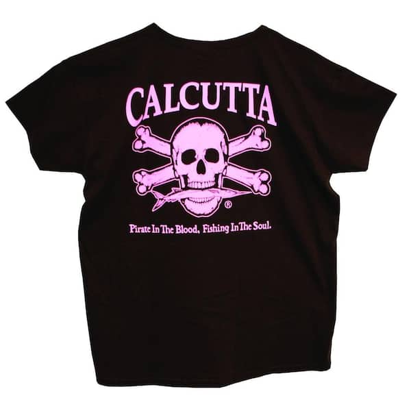 Calcutta Ladies Extra Large Cotton Original Logo Short Sleeved Front Pocket T-Shirt in Brown/Pink