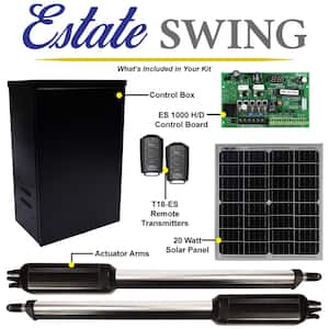 Dual Swing Automatic Gate Opener Kit with 20-Watt Solar Panel E-S 1000D/20-Watt