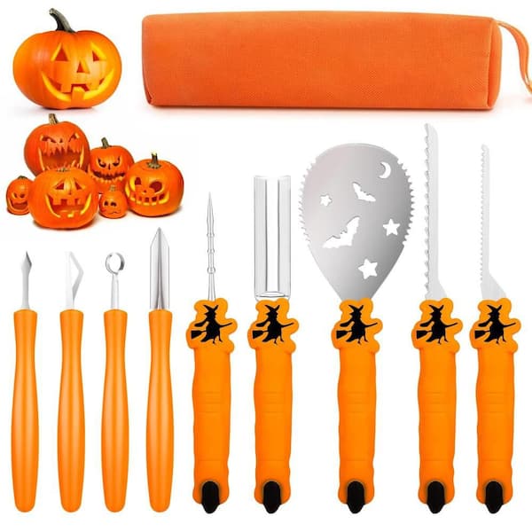 Durable Thickened Pumpkin Carving Tool, 9‑Pcs Non‑Slip Carving Set for Family Halloween DIY Pumpkin‑Making