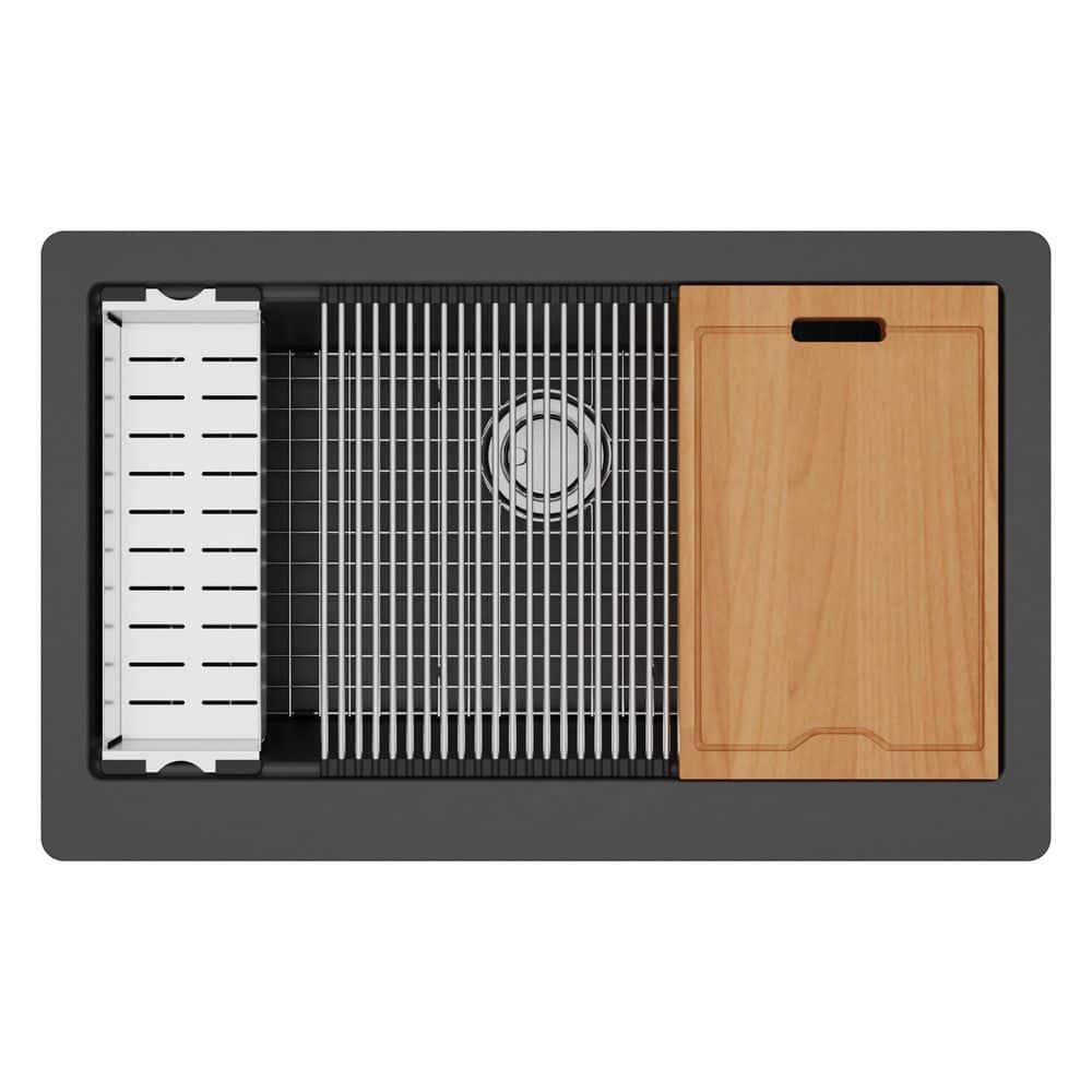Karran QAWS- 740 Quartz 34 in. Single Bowl Farmhouse Apron Front