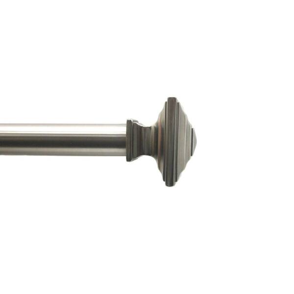 Home Decorators Collection 72 in. - 144 in. Single Curtain Rod in Nickel with Square Finial