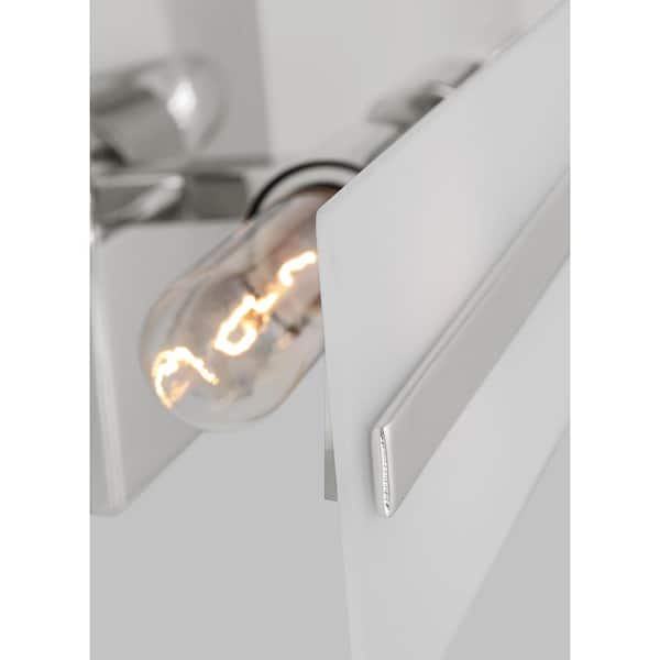 Generation Lighting - Studio Dex 24 in. Medium 2-Light Chrome Vanity Light with Satin Etched Glass Shade