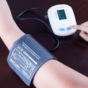 Adult Blood Pressure Cuff Electronic Digital Upper Arm Heart Monitor with LCD Display Personal Health Tracker Device