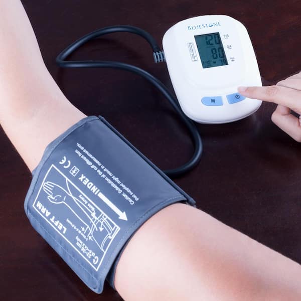 Bluestone Adult Blood Pressure Cuff Electronic Digital Upper Arm Heart Monitor with LCD Display Personal Health Tracker Device
