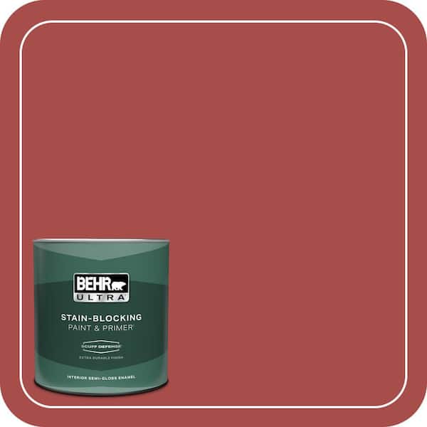 BEHR ULTRA 1 qt. Home Decorators Collection #HDC-CL-09 Persimmon Red Extra Durable Semi-Gloss Enamel Interior Paint & Primer