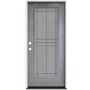 36 in. x 80 in. Right-Hand Full Lite Dilworth Decorative Glass Stone Stain Fiberglass Prehung Front Door w/Brickmould