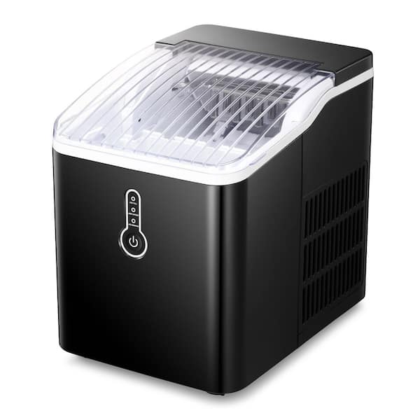 Ice Maker Countertop with Handle,9 Cubes Ready in 6 26 lbs, mini-black