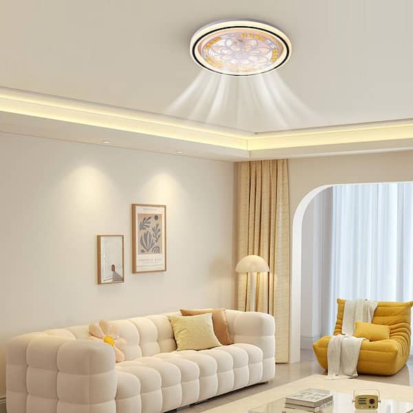 OUKANING 20 in. Integrated LED Indoor Personality Flower Shape