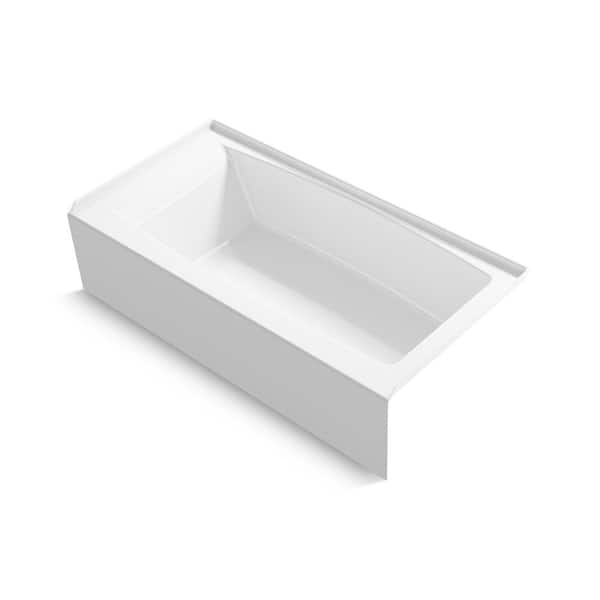 Elmbrook 60 in. x 30.25 in. Soaking Bathtub with Right-Hand Drain in White