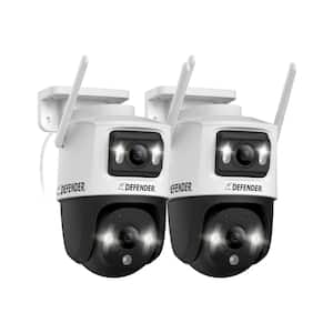 Dual Lens Plug-In Cameras 3K HD Indoor/Outdoor Smart AI PTZ Security Camera with Wi-Fi 6, and Color Night Vision 2-Pack