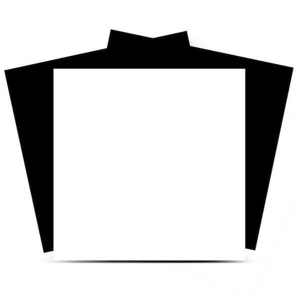 Black and White B92 8 in. x 8 in. Vinyl Peel and Stick Tile (24 Tiles, 10.67 sq. ft. Pack)