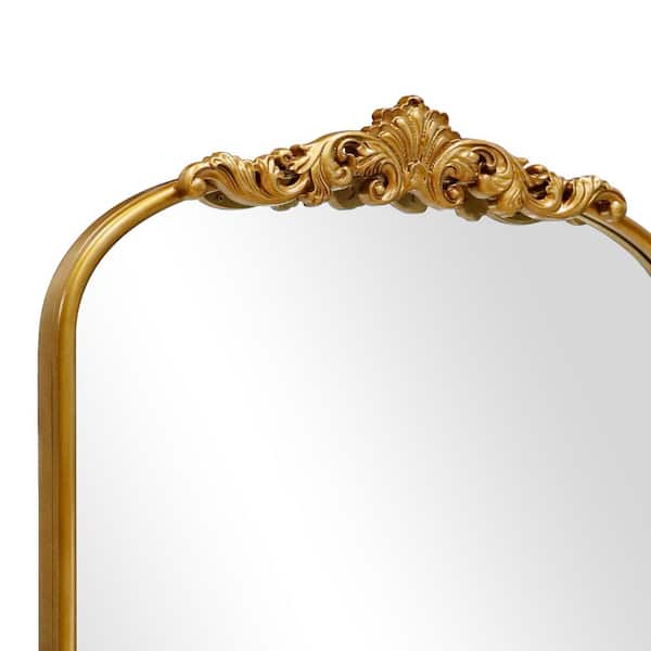 LuxHomez 19 in. W x 31 in. H Vintage Gold Arched Metal Frame