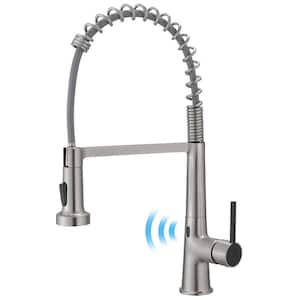Touchless Kitchen Faucet with Pull Down Sprayer, Motion Sensor Smart Activated Kitchen Sink Faucet in Brushed Nickel