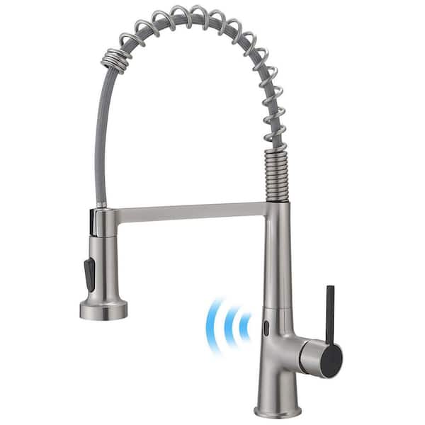 Fapully Touchless Kitchen Faucet with Pull Down Sprayer, Motion Sensor Smart Activated Kitchen Sink Faucet in Brushed Nickel