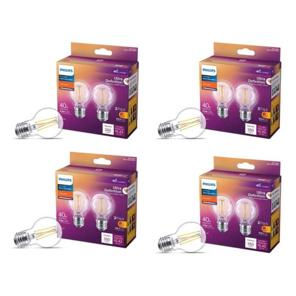 Philips 40-Watt Equivalent Ultra Definition G16.5 Clear Dimmable