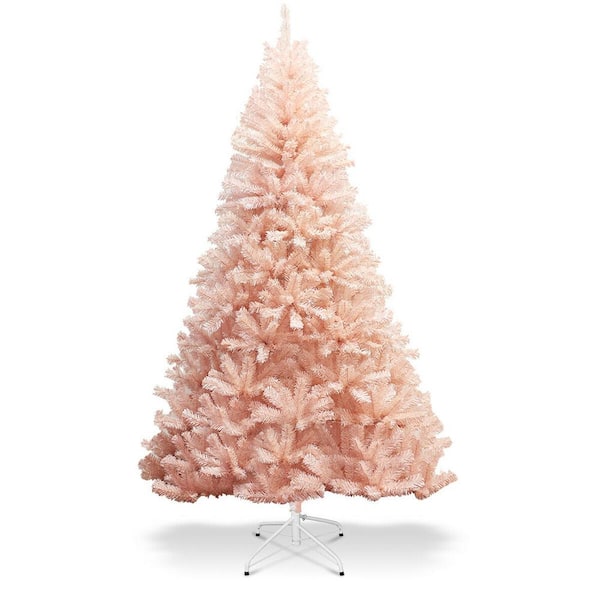 Costway 6 ft. Artificial Unlit Christmas Tree Hinged Full Fir Tree with Metal Stand Holiday Season
