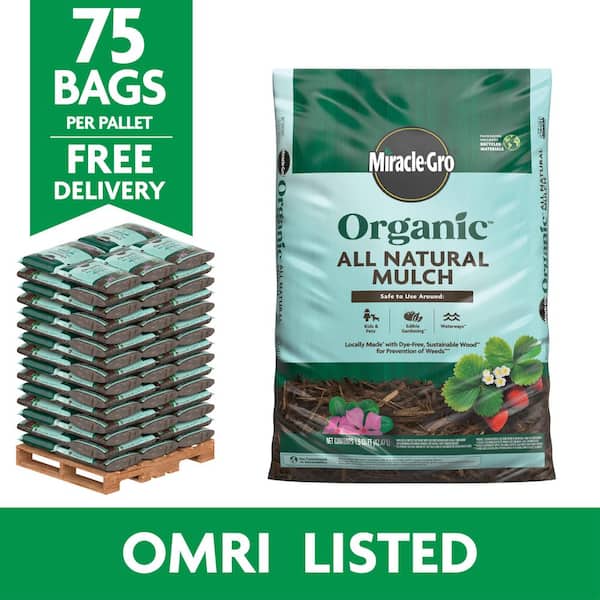 Organic All Natural Mulch Pallet 112.5 cu. ft. Bagged Shredded Wood Mulch (Pallet of 75 1.5 cu. ft. Bags)