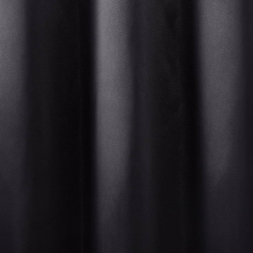 Seville Black Sateen Room Darkening Grommet Curtain Panels, 38"x96"