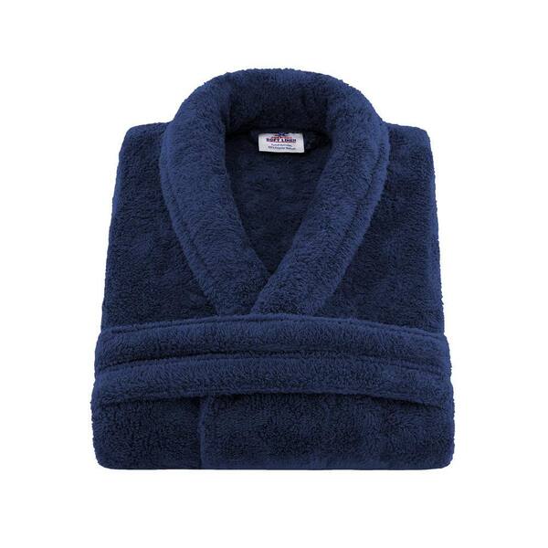 Unisex Fleece Bathrobe - American Soft Linen Navy-Blue / XL/XXL Unisex Fleece Bathrobe - American Soft Linen Navy-Blue / XL/XXL
