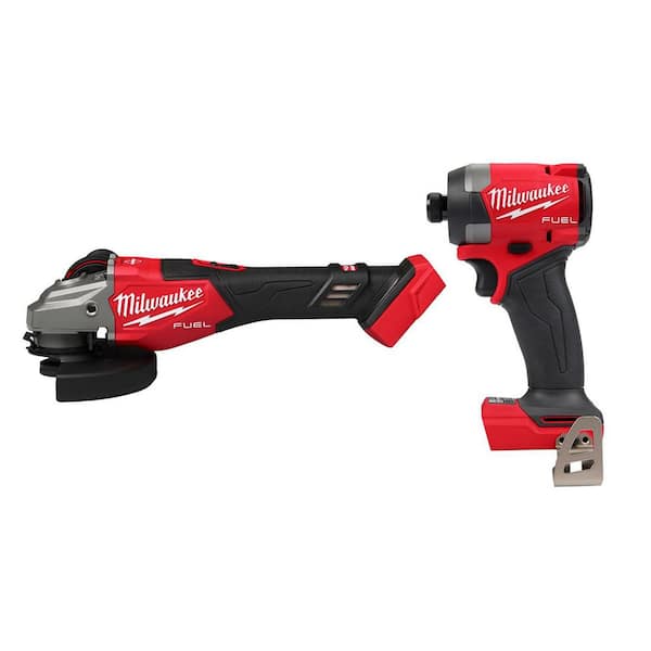 M18 FUEL 18V Lithium-Ion Brushless Cordless 4-1/2 in./6 in. Braking Grinder with Slide Switch w/ Impact Driver